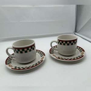 Set of 2 Citation Country Inn Collection Betty Crocker Cup or Mug and Saucer Set